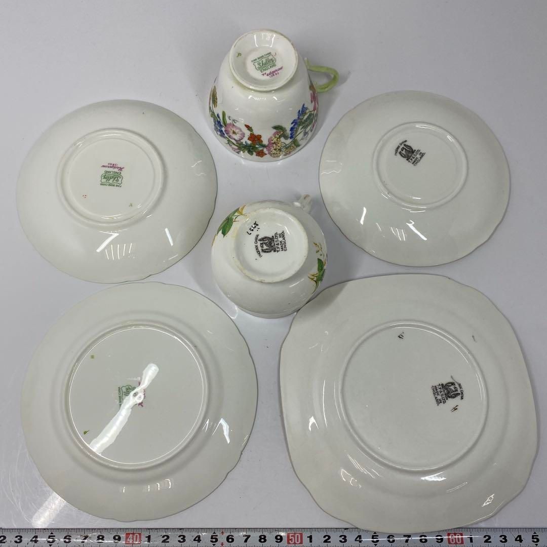  シェリー等アンティーク カップ ソーサーなど4客 東さ5 1024 カップ ソーサー コーヒー ティーカップ