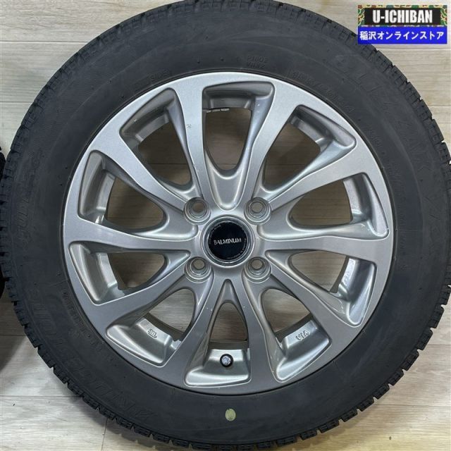 軽 軽自動車 等 BALMINUM 4.5-14 45 4H100 ブリヂストン VRX 155|65R14 14インチ スタッドレス 4本セット 009k