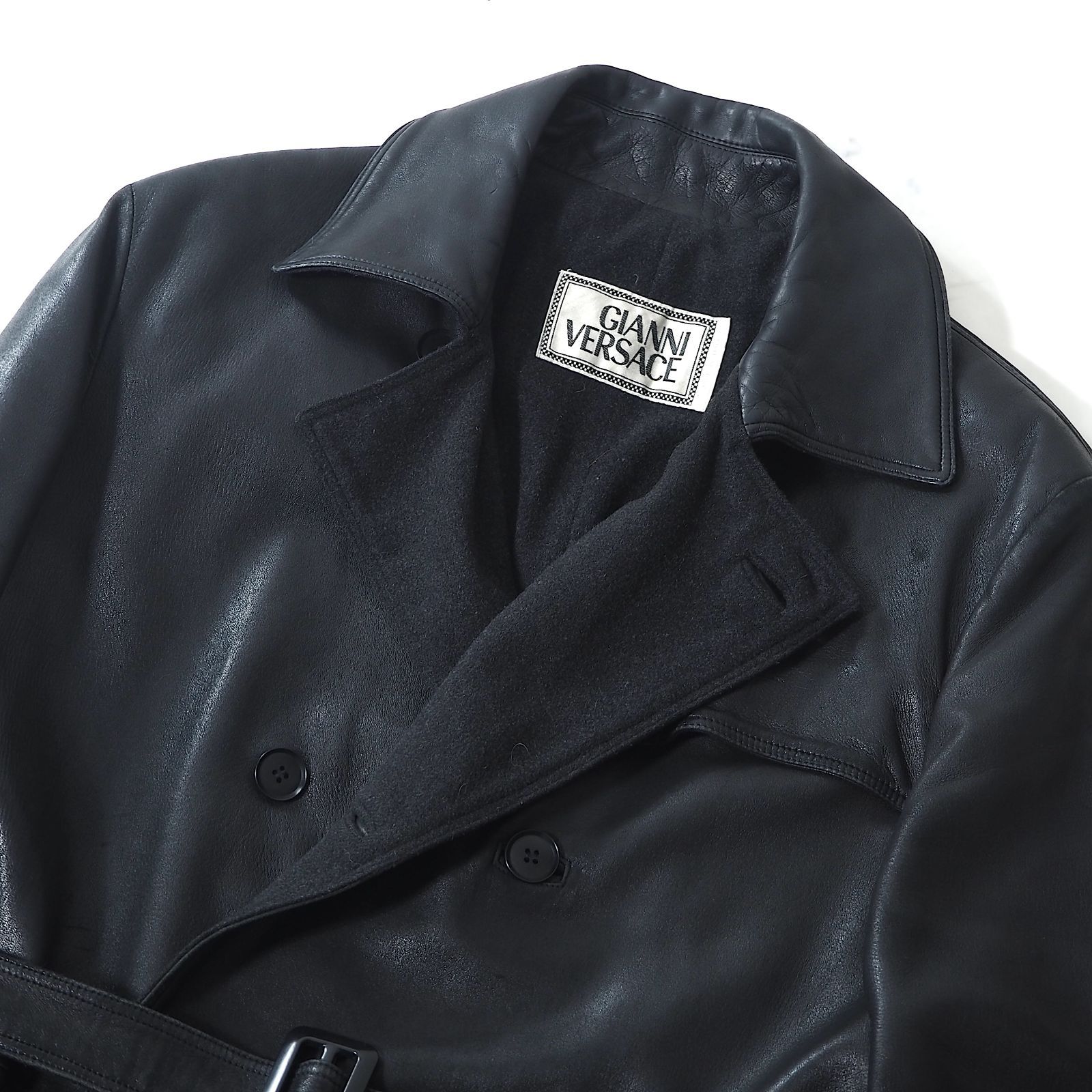 ジャンニ ヴェルサーチ GIANNI VERSACE 最上級 ラムスキン レザー 