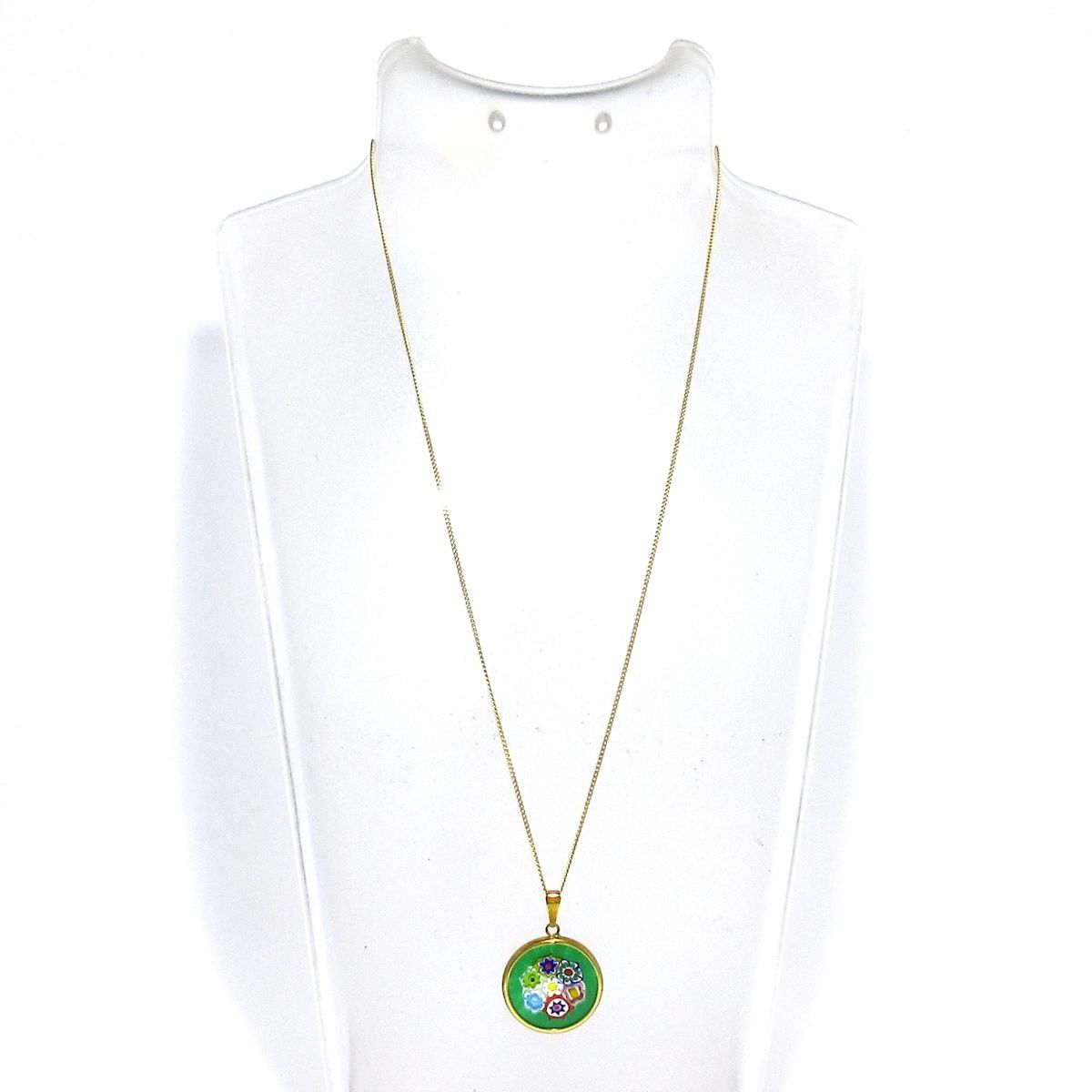 Unbranded ノーブランド ネックレス K18YG×グリーン×マルチ 総重量 3.6g