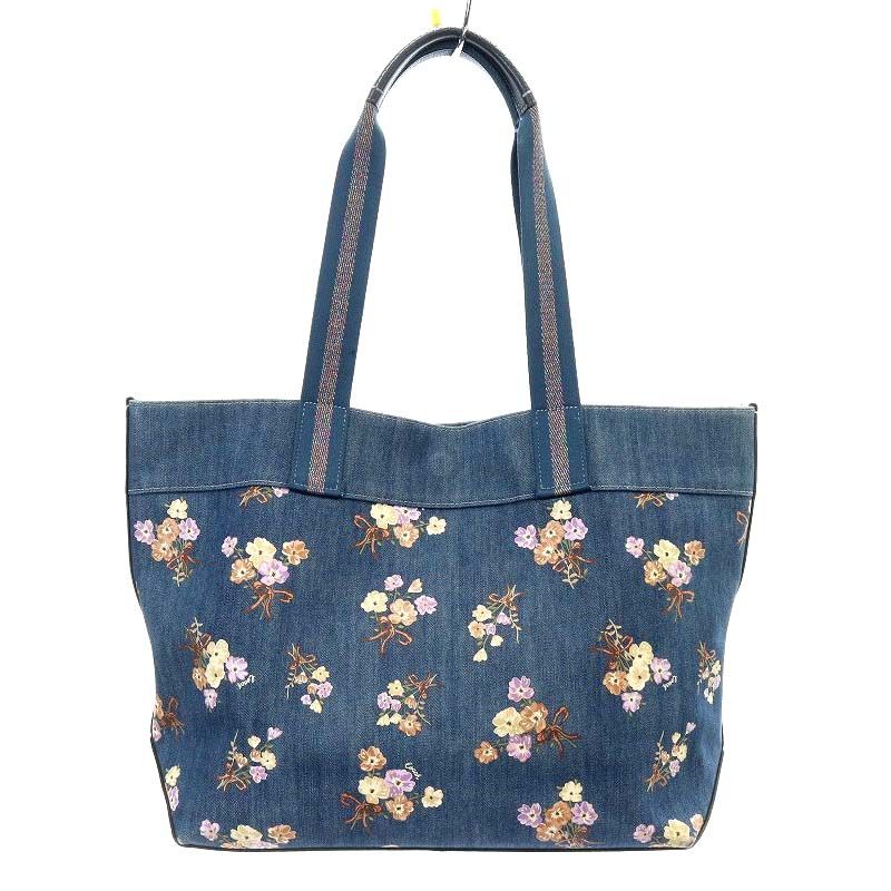 COACH 花柄デニムバッグ ネイビー COACH 花柄デニムバッグ ネイビー