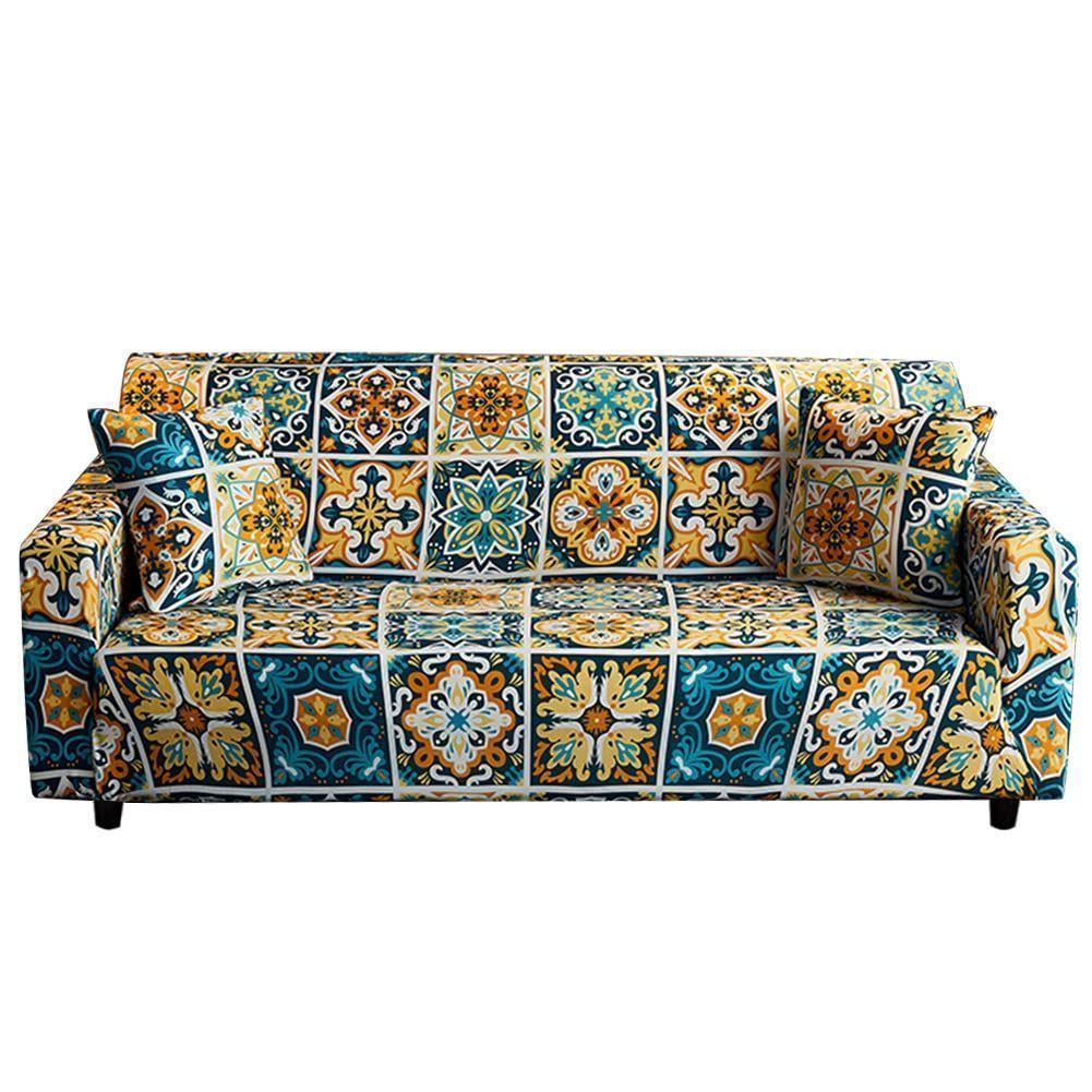 【数量限定】花柄(カラー#01) 洗濯可能 伸縮素材 ソファー保護カバー キズ防