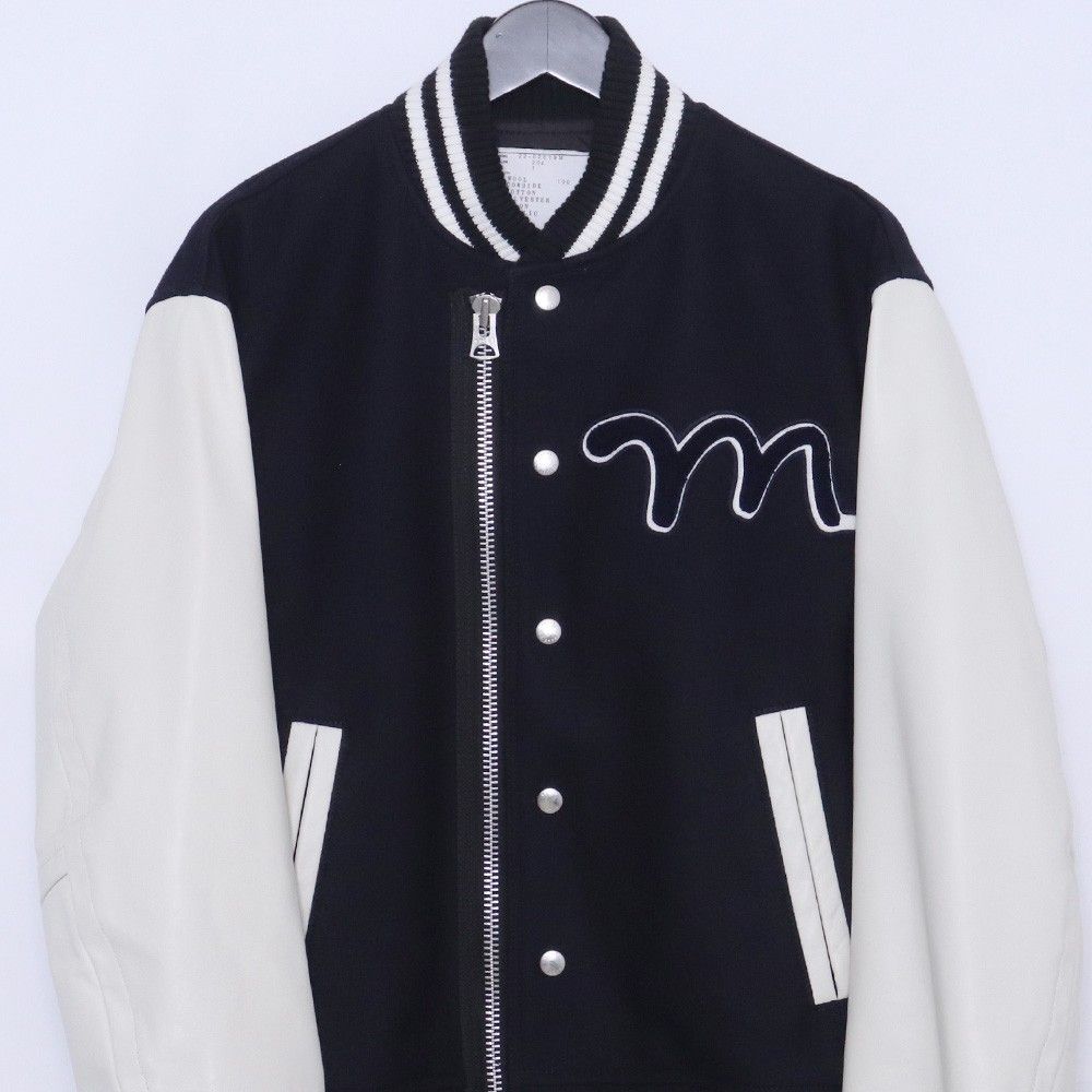 SACAI × MADSAKI Embroidery Wool Melton Blouson サイズ1 ネイビー 22