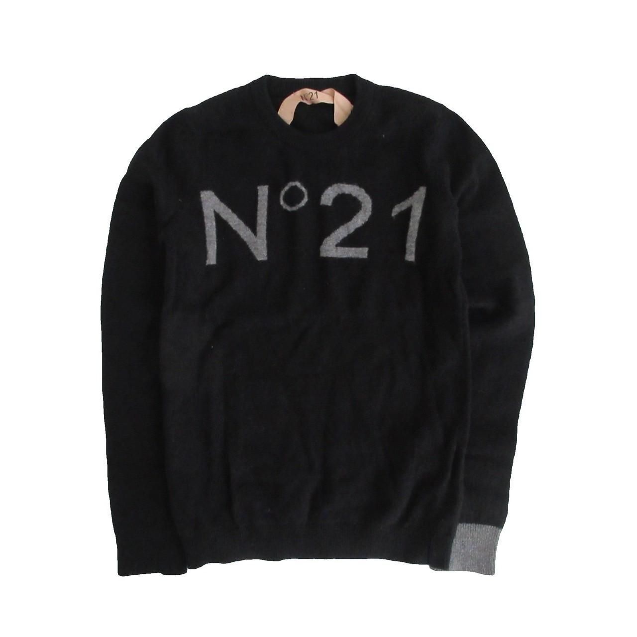 N°21 ヌメロ ヴェントゥーノ ロゴ ウール ニット セーター プル