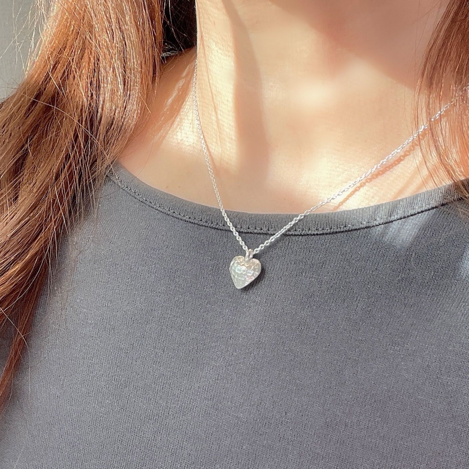 silver925製/模様ハートカレンシルバーネックレス/44.5cm - メルカリ