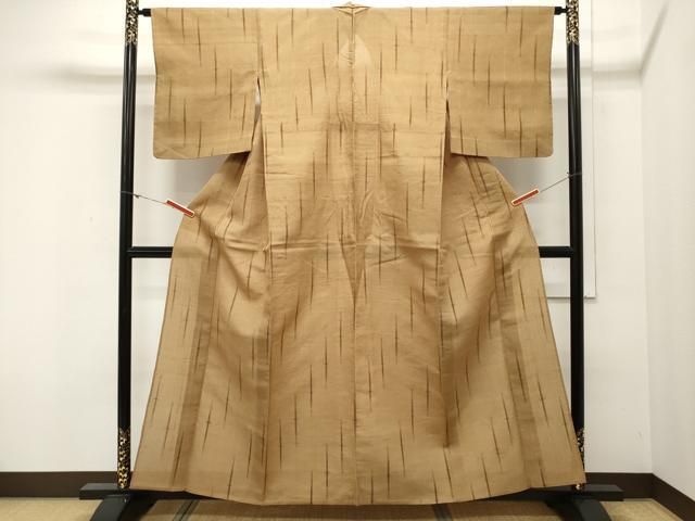 平和屋着物○上質な紬 亀甲柄 正絹 逸品 DAAW5440ud 平和屋着物○