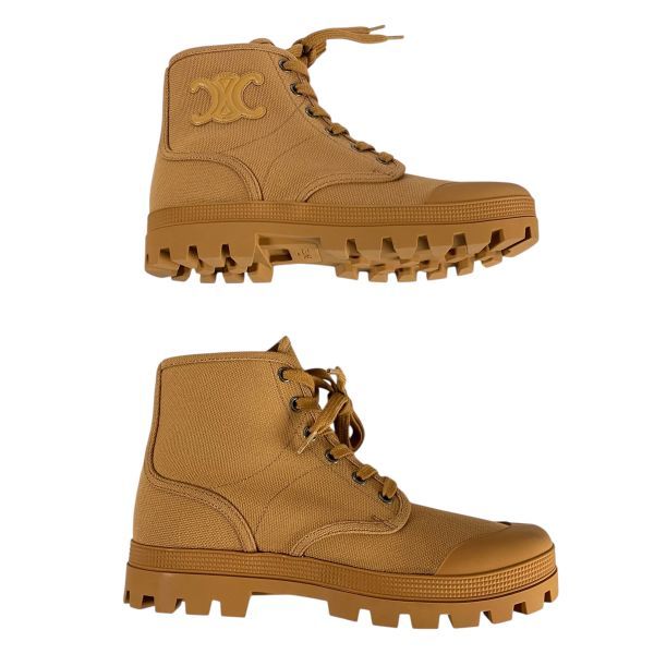 ○ 美品 セリーヌ CELINE パタパン レースアップブーツ トリオンフ