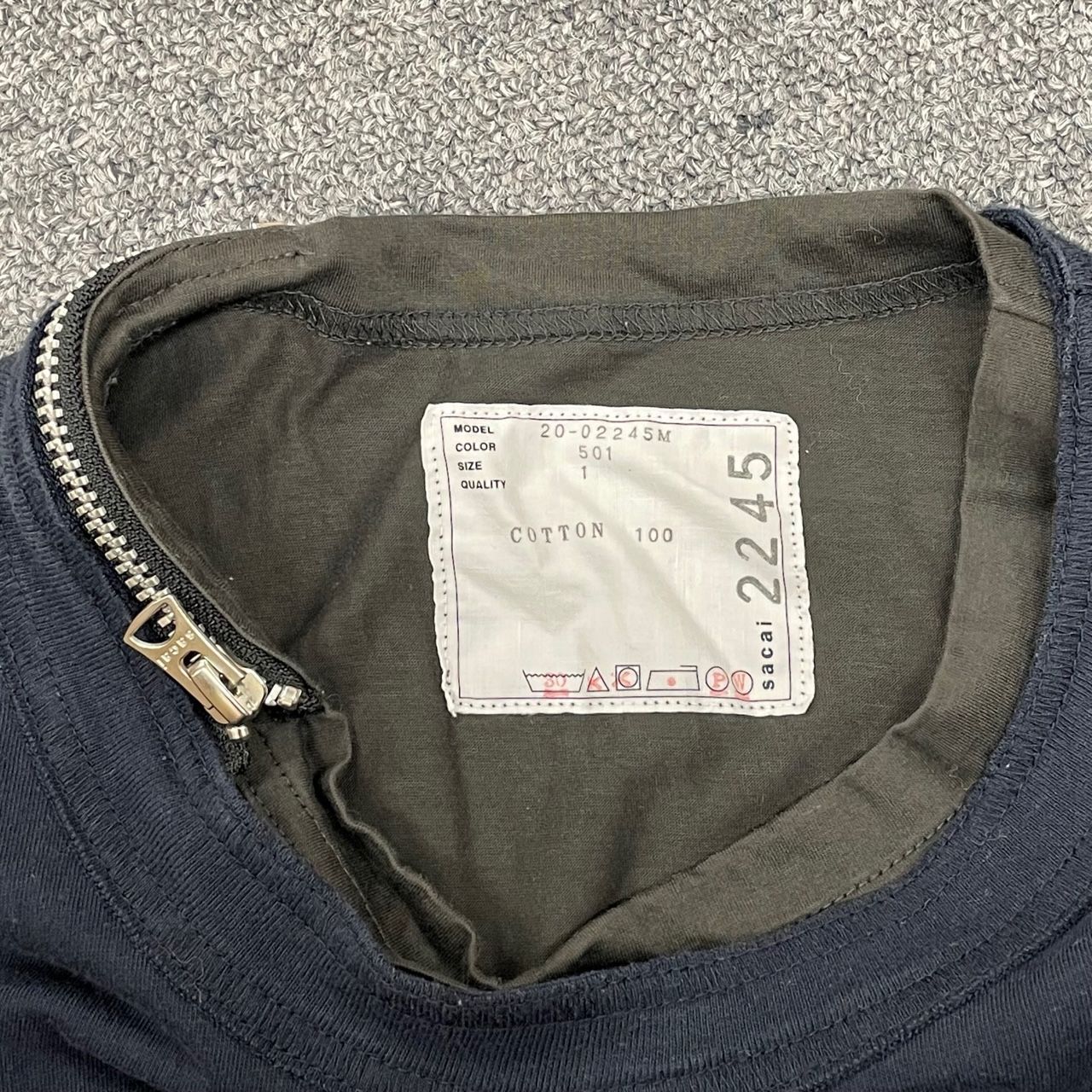 sacai 20SS レイヤードネックジップ Tシャツ サカイ 20-02245M 1