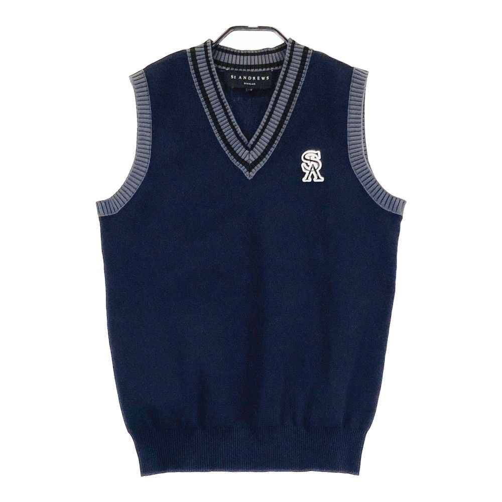 サイズ：L ST ANDREWS セントアンドリュース ニットベスト ネイビー系