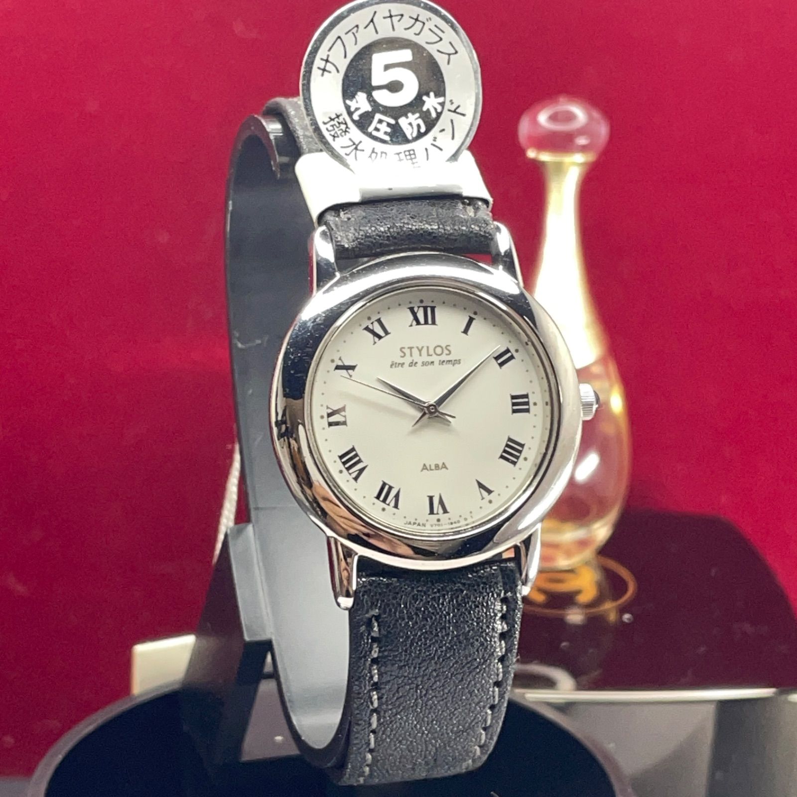 希少 未使用 SEIKO ALBA STYLOS QZ 電池換済 日本製 腕時計