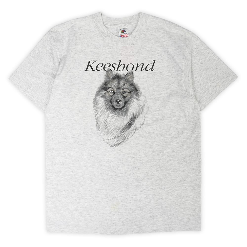 フルーツオブザルーム Keeshond 90s 90年代 ドッグプリントTシャツ