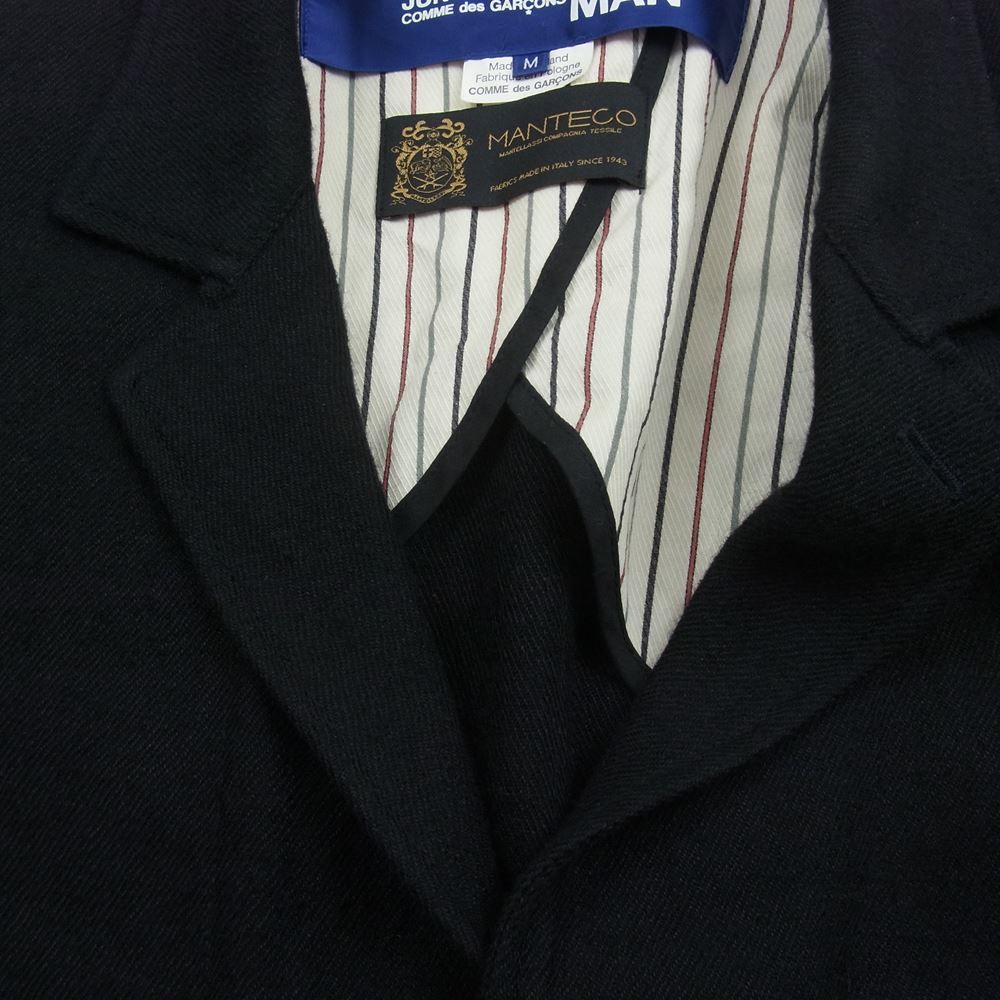 JUNYA WATANABE COMME des GARCONS MAN ジュンヤワタナベコムデギャルソンマン 20AW WF-C401 MANTECO社製生地 ウール麻ツイル縮絨×牛革 カウレザー ジャケット コート ブラック系 M【中古】 JUNYA WATANABE COMME des GARCONS MAN ジュンヤワタナベ