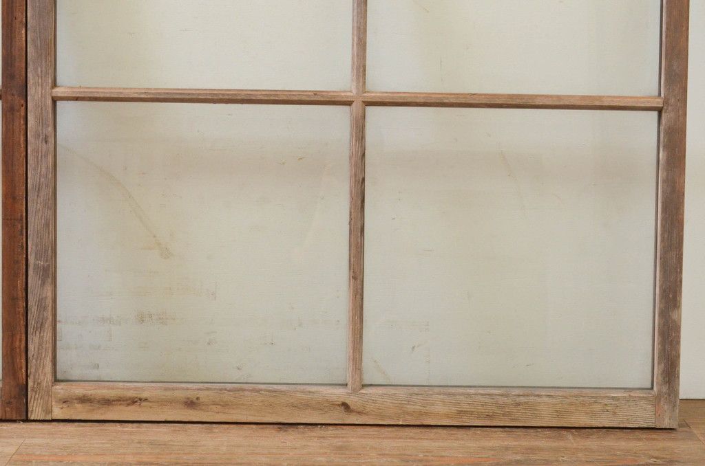 ▽現状販売▽ ガラス窓2枚セット アンティーク建具 レトロ 引き戸 