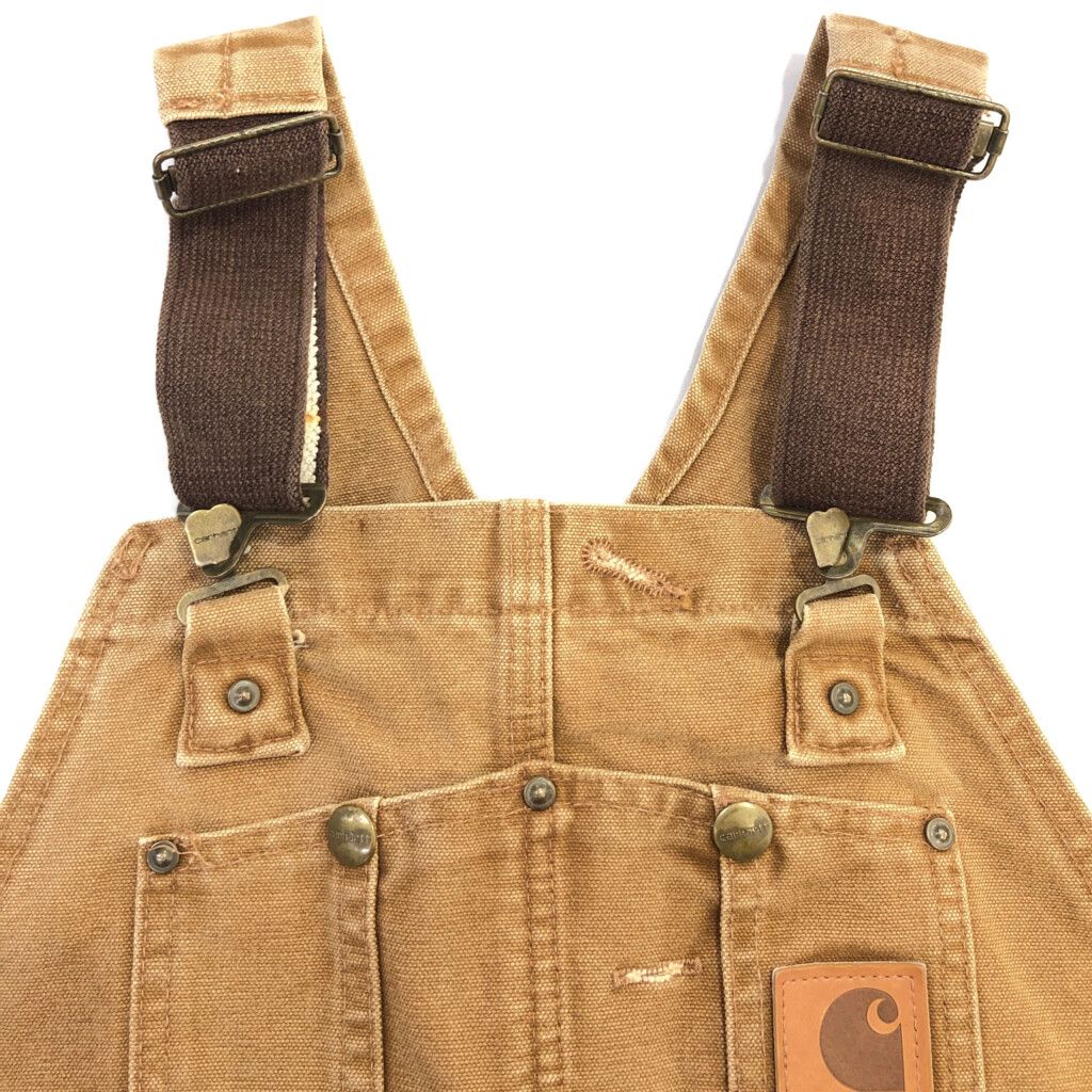  Carhartt カーハート ダック ダブルニー ビブオーバーオール ライトブラウン メンズ W 36 L 31相当 古着 V 3933 その他 メンズ