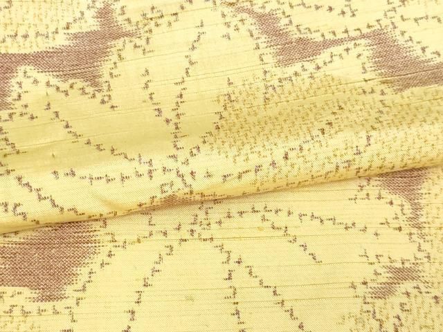 平和屋着物▽上質な紬 単衣 舞葉文 正絹 逸品 DAAV9584sf