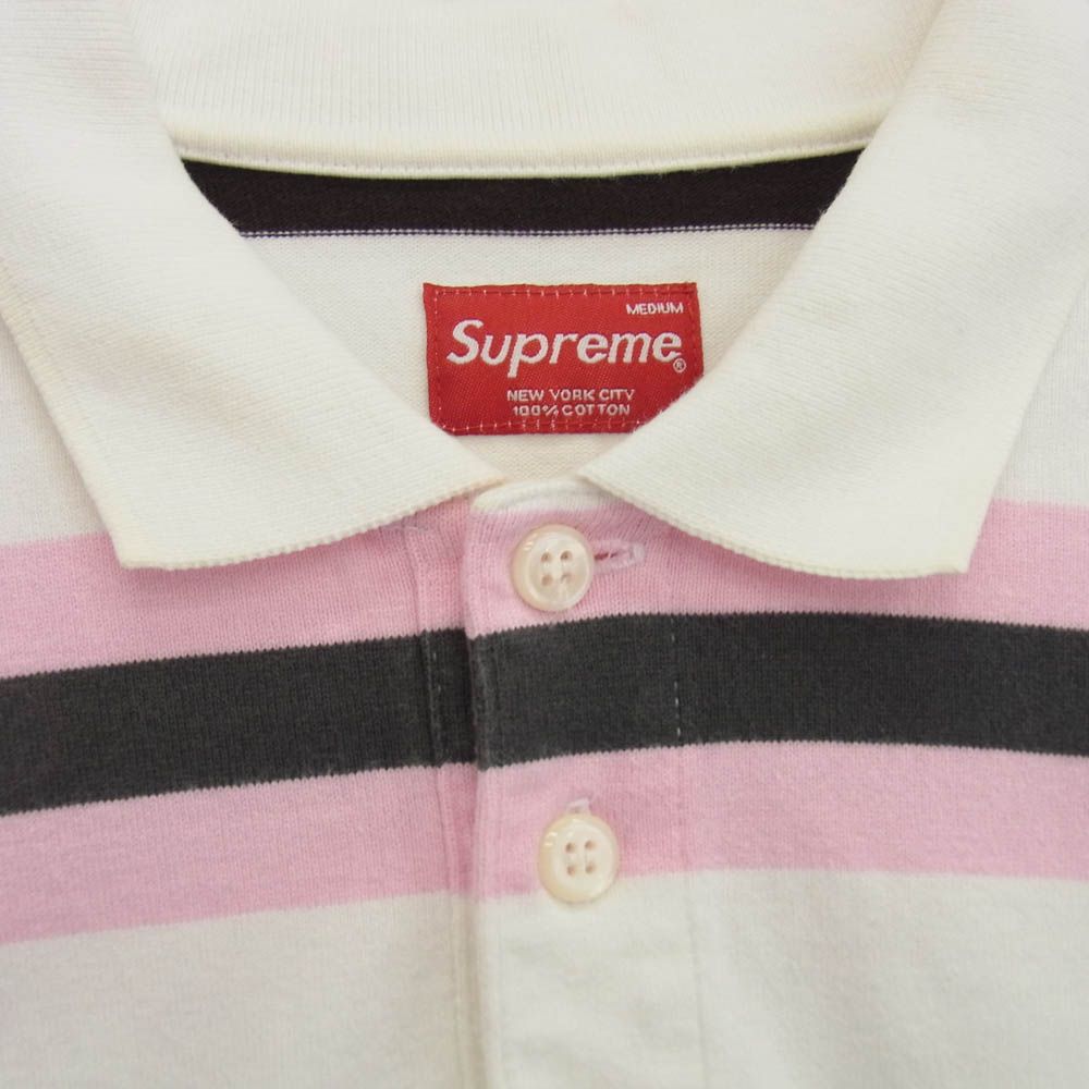 Supreme シュプリーム Double Stripe Polo ストライプ 長袖 ポロシャツ