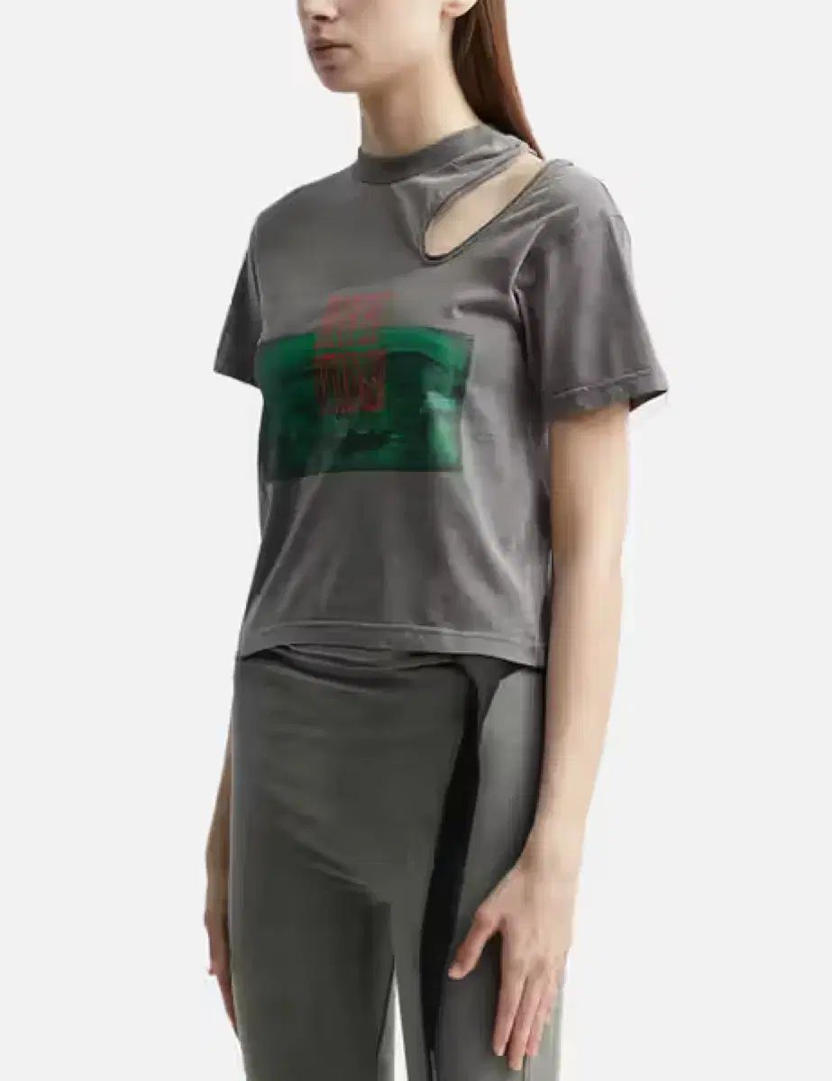 Ottolinger カットアウト プリンティング Tシャツ グレー