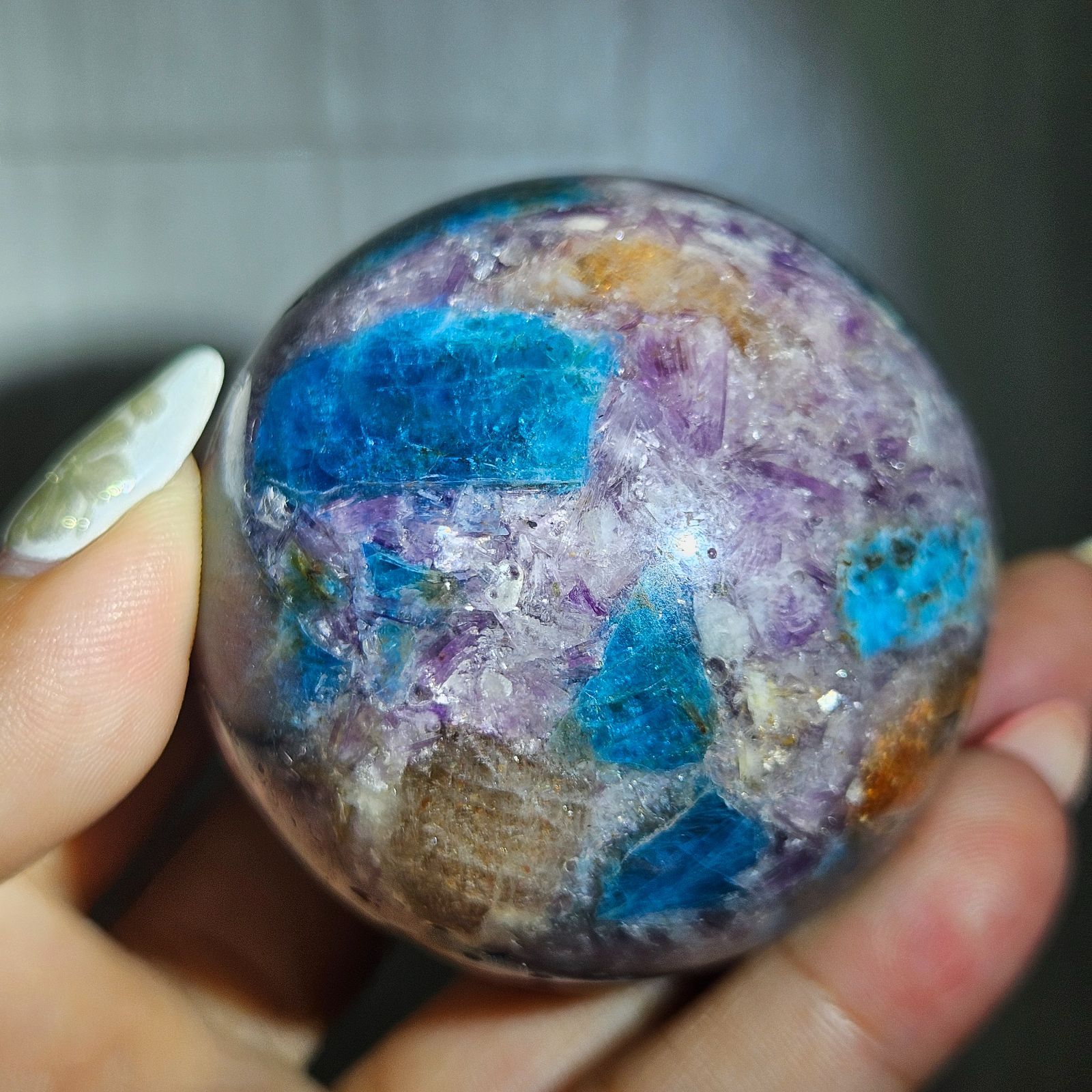 キラキラ　高品質　レピドライト　サンストーン　アパタイト　スフィア サンストーン✨アパタイト✨レピドライト✨ミックス✨スフィア