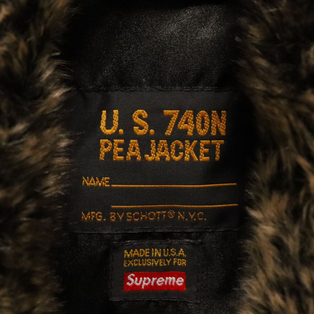 Supreme レオパード ファージャケット Supreme SUPREME シュプリーム 17AW×Schott Fur Peacoat Leopard