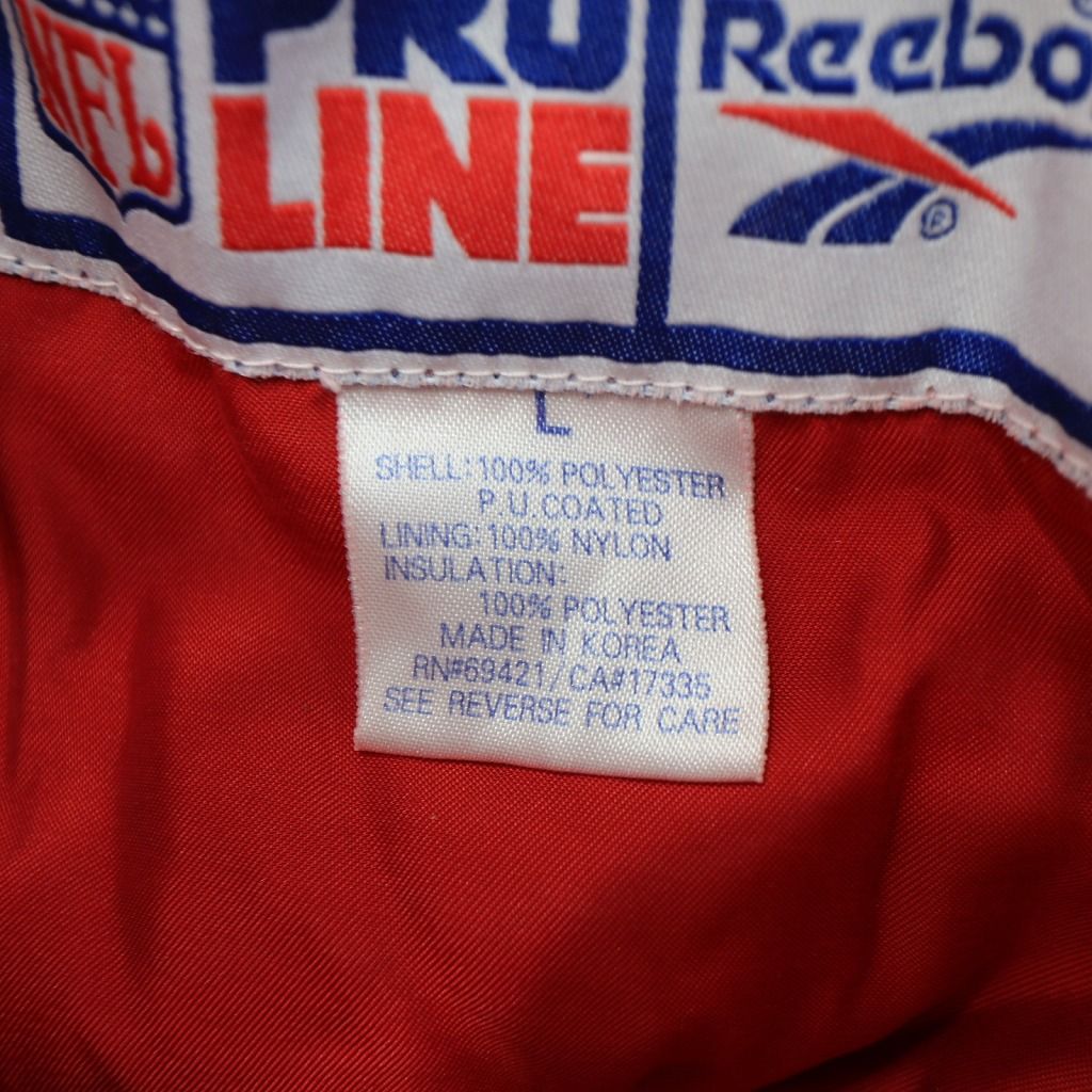 約60cmReebok リーボック NFL カンザスシティ・チーフス 中綿ジャケット プロチーム アメフト スポーツ レッド (メンズ L)   O5420