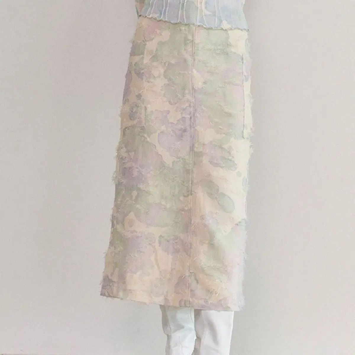 リズム ロング ファー スカート グリーンパープル s 0サイズ