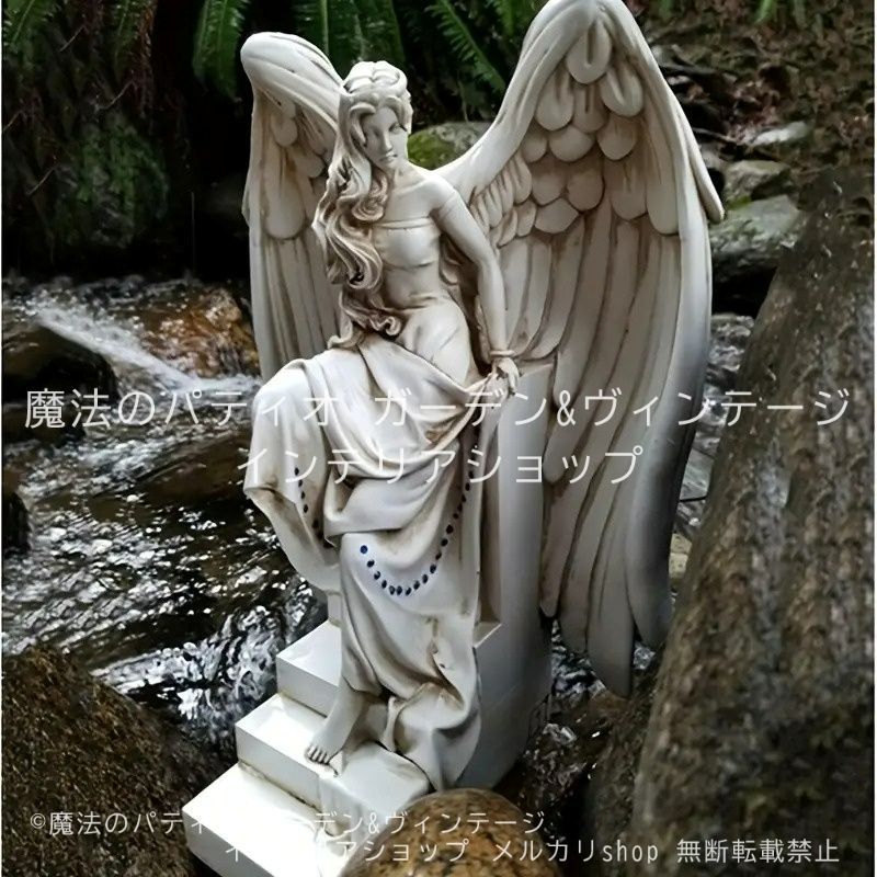 ガーデンオブジェ 女神 ヴィンテージ調 ホワイト 樹脂 エレガント 白 天使 美しい 置物 ガーデンオーナメント ガーデニング 雑貨 ガーデン雑貨 ガーデンインテリア ガーデン インテリア 庭の装飾 お洒落 おしゃれ 4-7