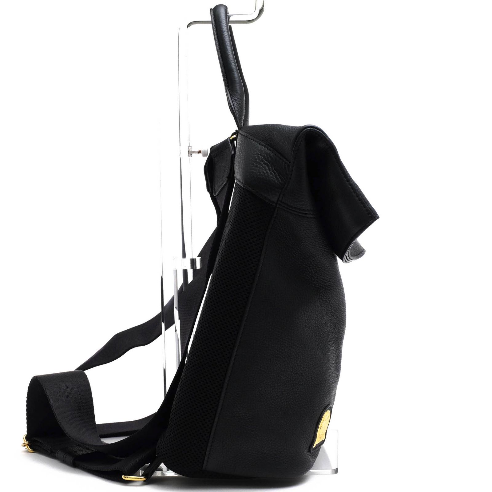 【美品】ADMJ レザーバックパック リュック ブラック 型押 大容量 A.D.M.J. レザーバッグパック リュックサックブラック