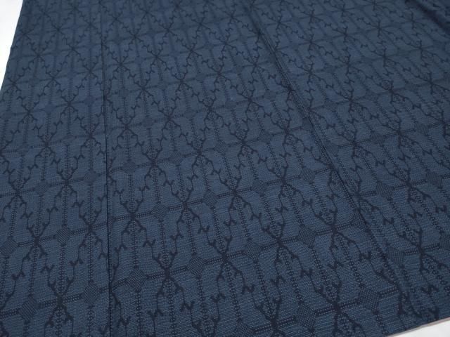 平和屋本店□極上 綿薩摩 東郷織物謹製 手織 160亀甲 實篤 永江明夫(正