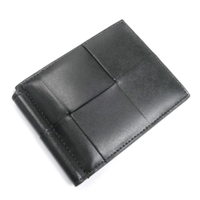 BOTTEGAVENETA ボッテガヴェネタ カセット マネークリップウォレット 二つ折り財布 ダークグレー×オレンジ 749453 メンズ