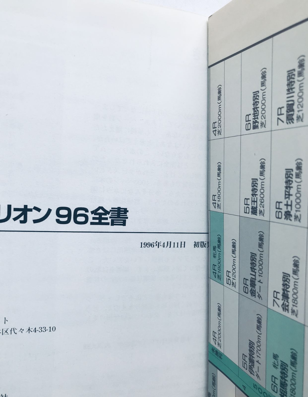 ダービースタリオン96 全書攻略本 日程表付 攻略本 ガイド 初版 Derby 