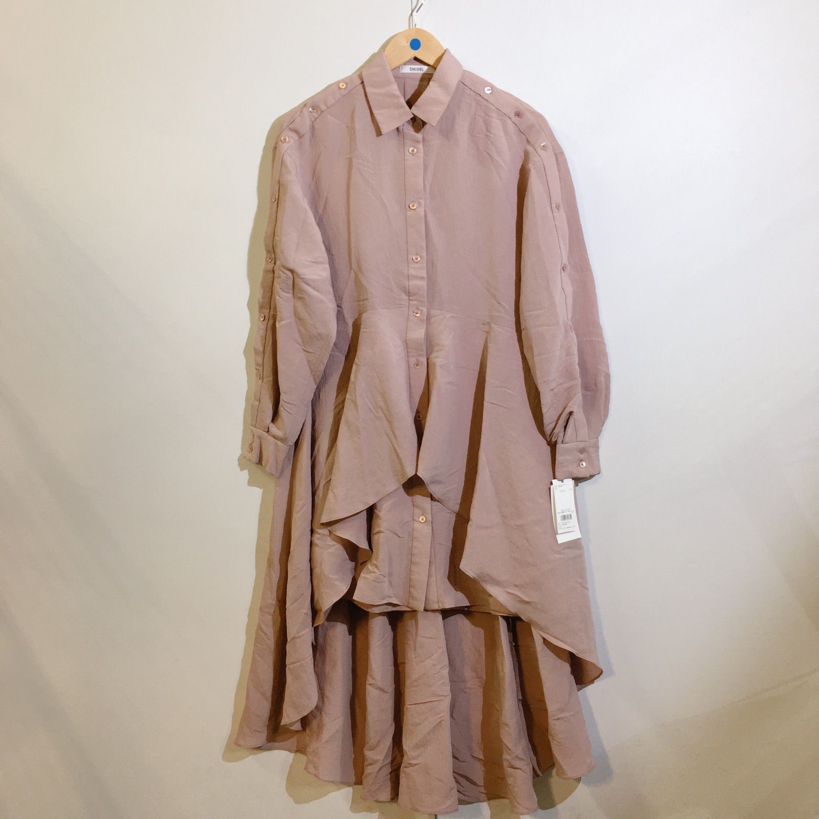 タグ付き美品】SNIDEL スナイデル フィッシュテールシャツワンピース 