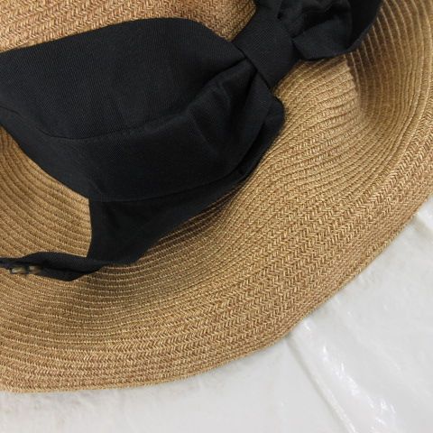 マキシン MAXIM ストローハット 麦わら帽子 リボン ベージュ M *A589