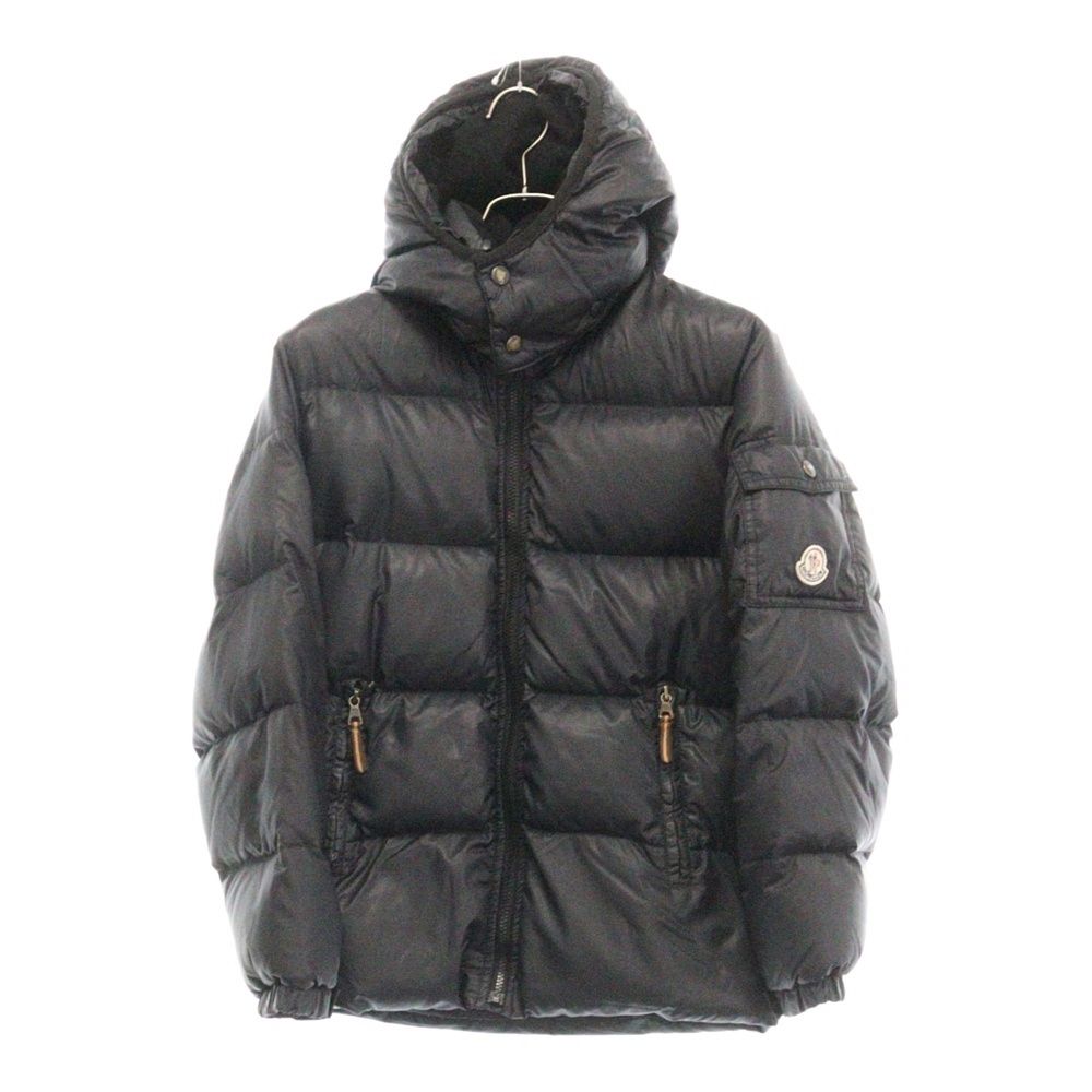 MONCLER (モンクレール) BAZILLE バジーレ 茶タグ アームロゴワッペン ダウンジャケット ブラック 220-091-41329-52  - メルカリ