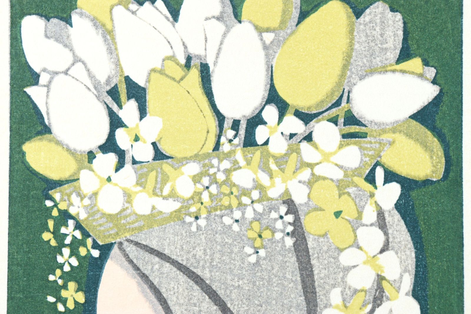 池田修三 「花のマドンナ」 木版画 61/250 版上直筆サイン 唐物