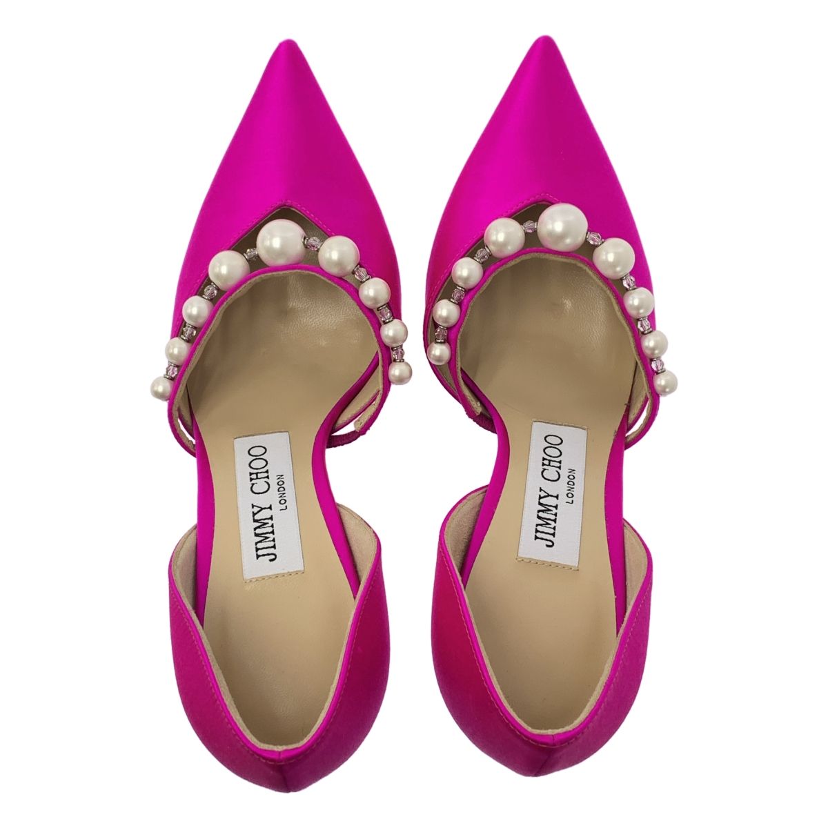 新品】 JIMMY CHOO / ジミーチュウ | AURELIE 85 SATIN W/PEARLS 