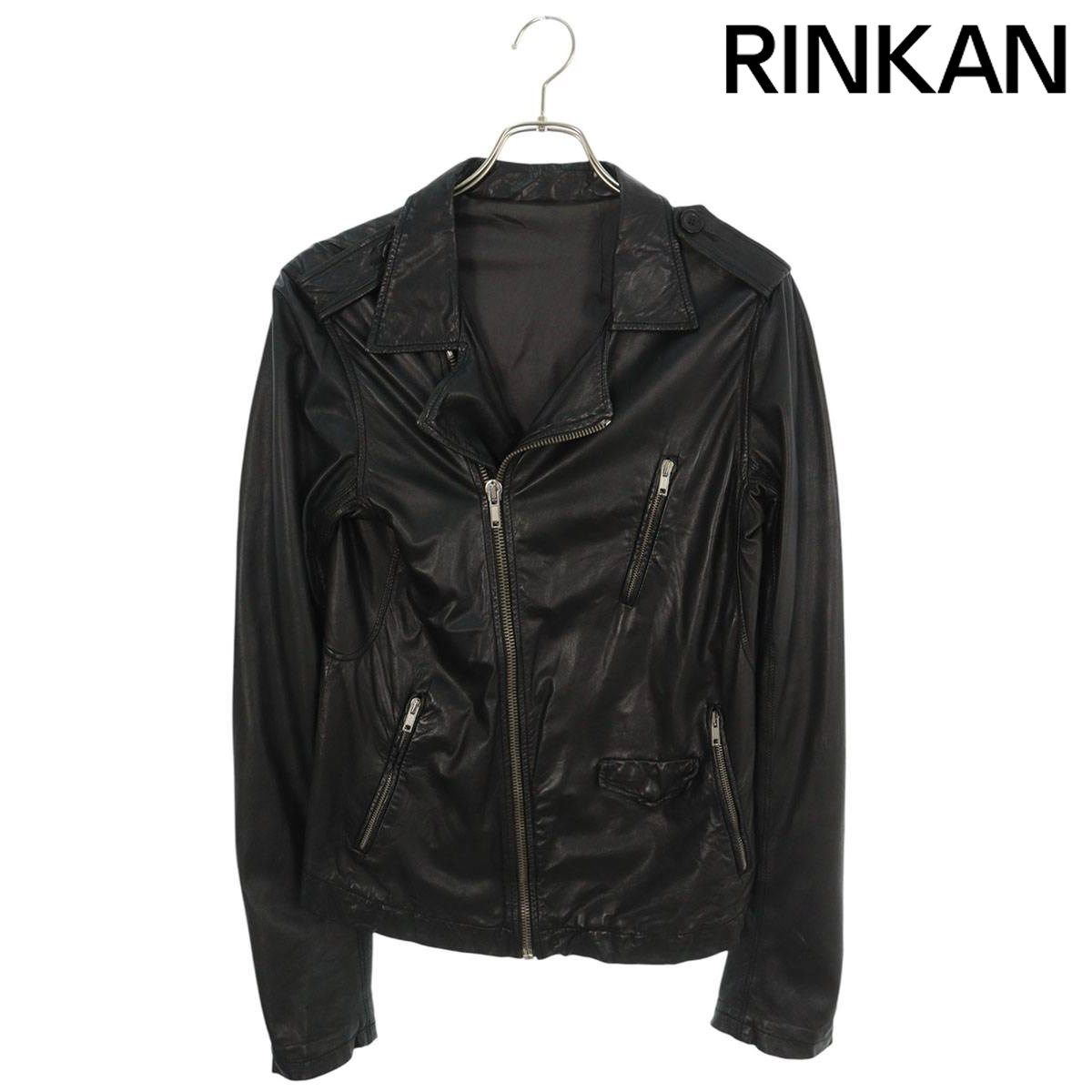 リックオウエンス　レザー　ライダースジャケット 正規店出品】RICK OWENS CLASSIC BIKER JACKET BLACK (RICK