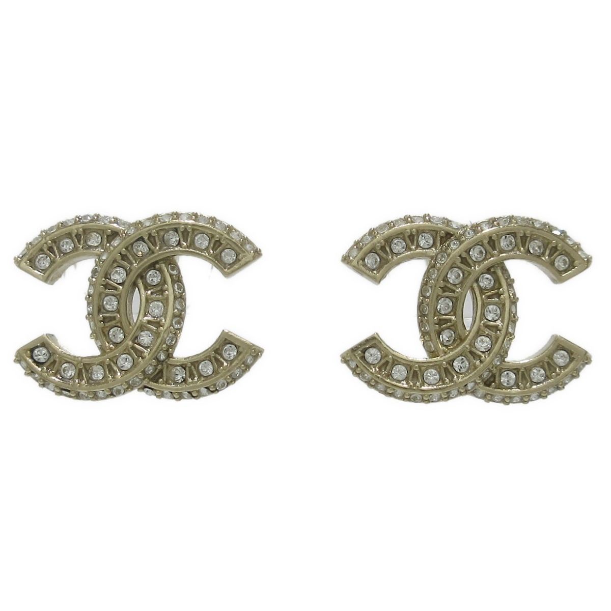 CHANEL(シャネル) ピアス美品  - シルバー×クリア ココマーク/ラインストーン