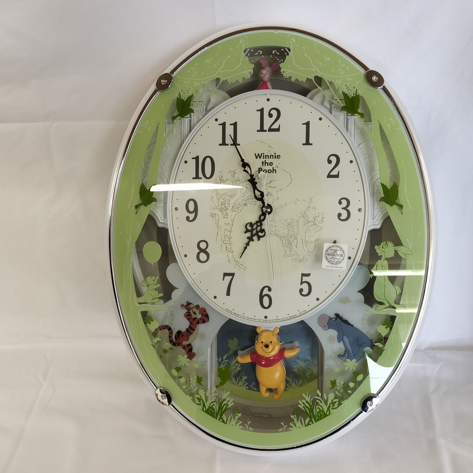 動作品 くまのプーさん オルゴール掛け時計 Rhythm 4MN523MC リズム時計工業