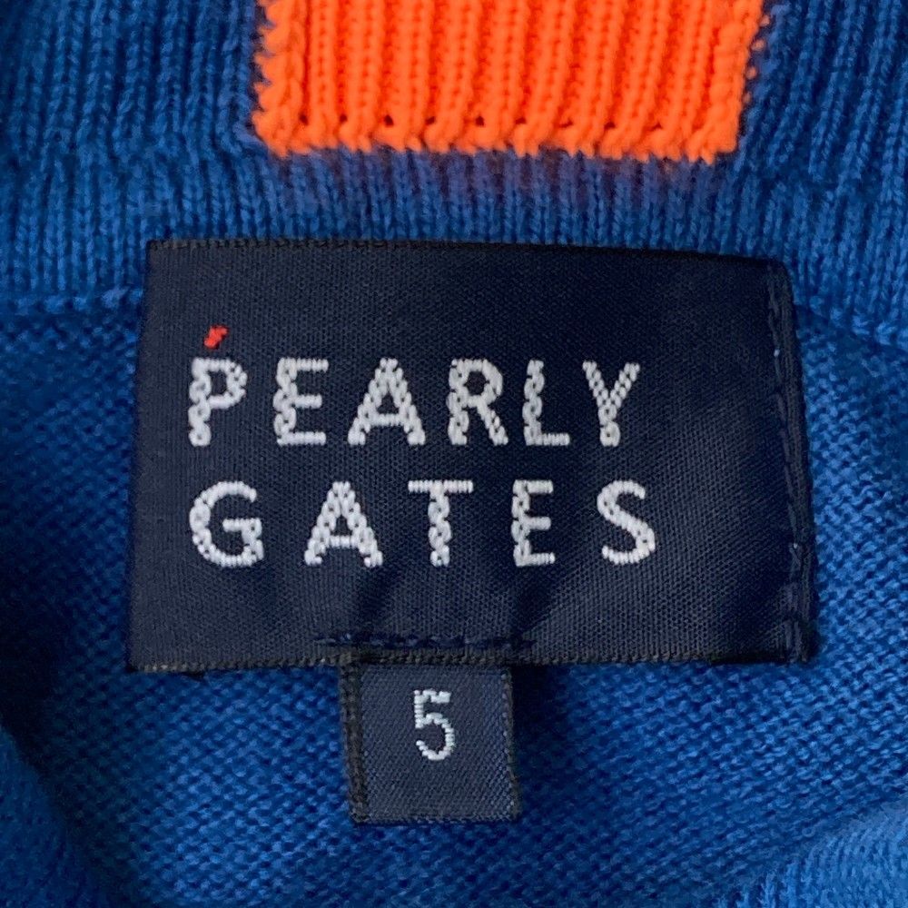 サイズ：5 PEARLY GATES パーリーゲイツ サンプル品 タートルネック ニットセーター  ブルー系 [240101450207] ゴルフウェア メンズ ストスト サイズ：5 PEARLY GATES パーリーゲイツ サンプル品