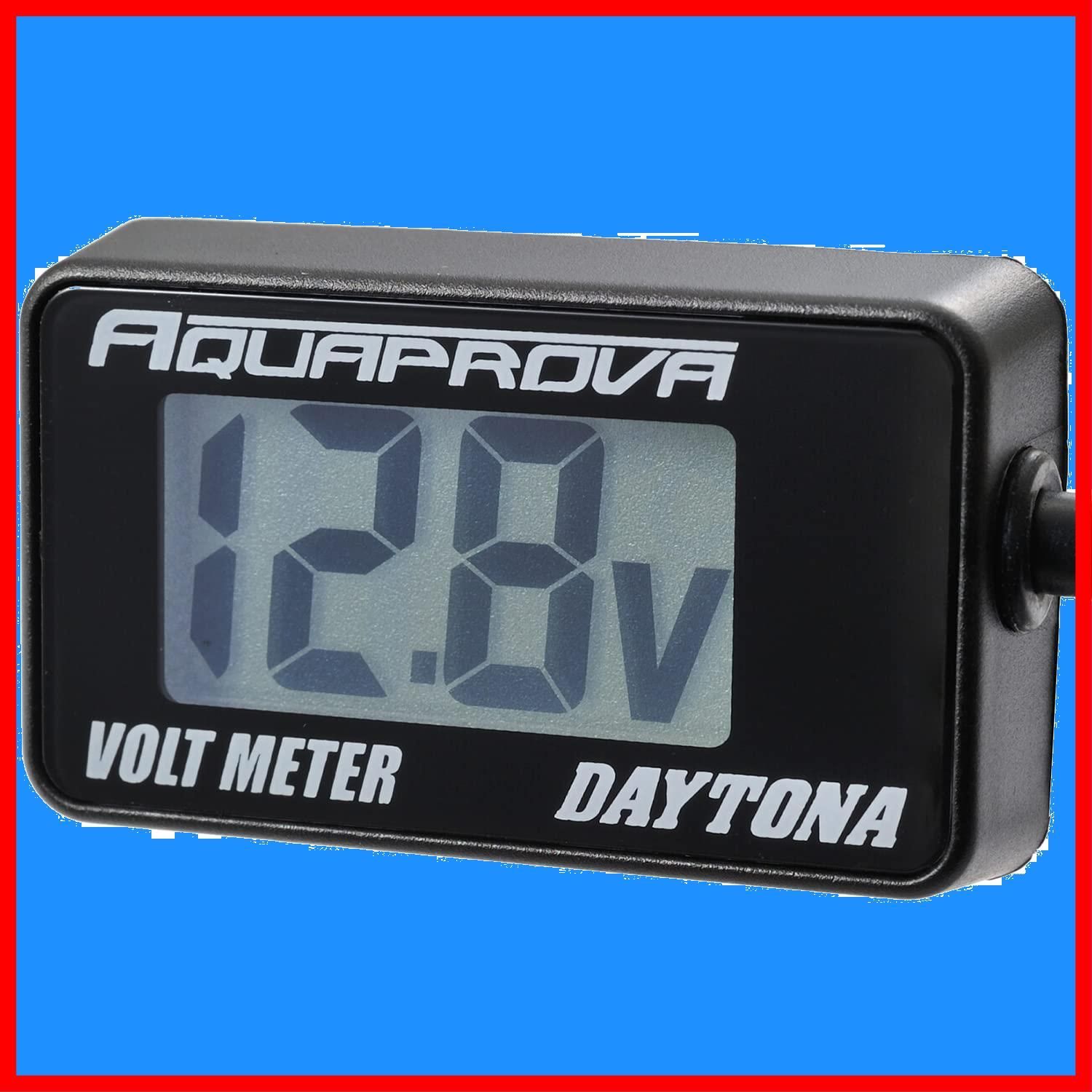 【数量限定】デイトナ(Daytona) AQUAPROVA (アクアプローバ) バイク用 電圧計 デジタル 防水 バックライト コンパクト ボルトメーター 92386
