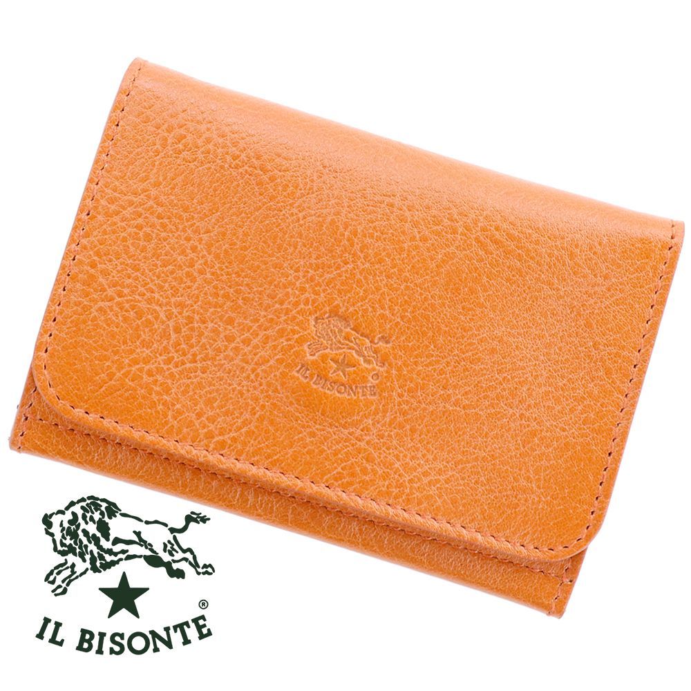 イルビゾンテ カードケース キャメル レザー 本革 パスケース コインケース イルビゾンテ 正規品 IL BISONTE（ パスケース レザーカード