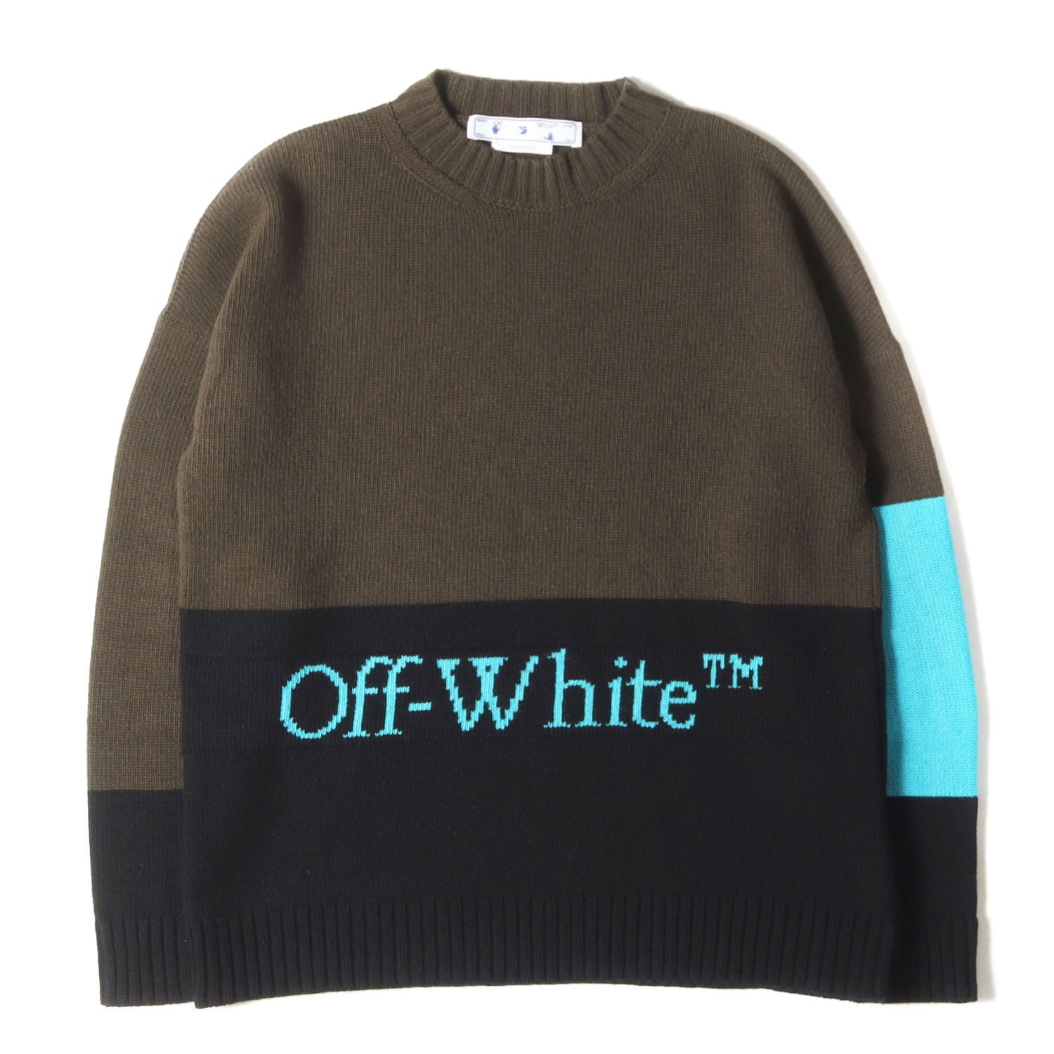 OFF-WHITE オフホワイト ニット カーキ ブラック サイズ:S | 22SS