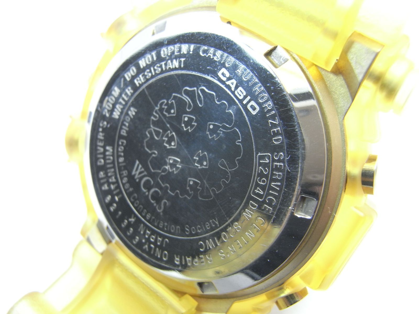 CASIO ｶｼｵ G-SHOCK ﾌﾛｯｸﾞﾏﾝ DW-8201WC-9T ｺﾞｰﾙﾄﾞｽｹﾙﾄﾝ WCCS 世界ｻﾝｺﾞ礁 