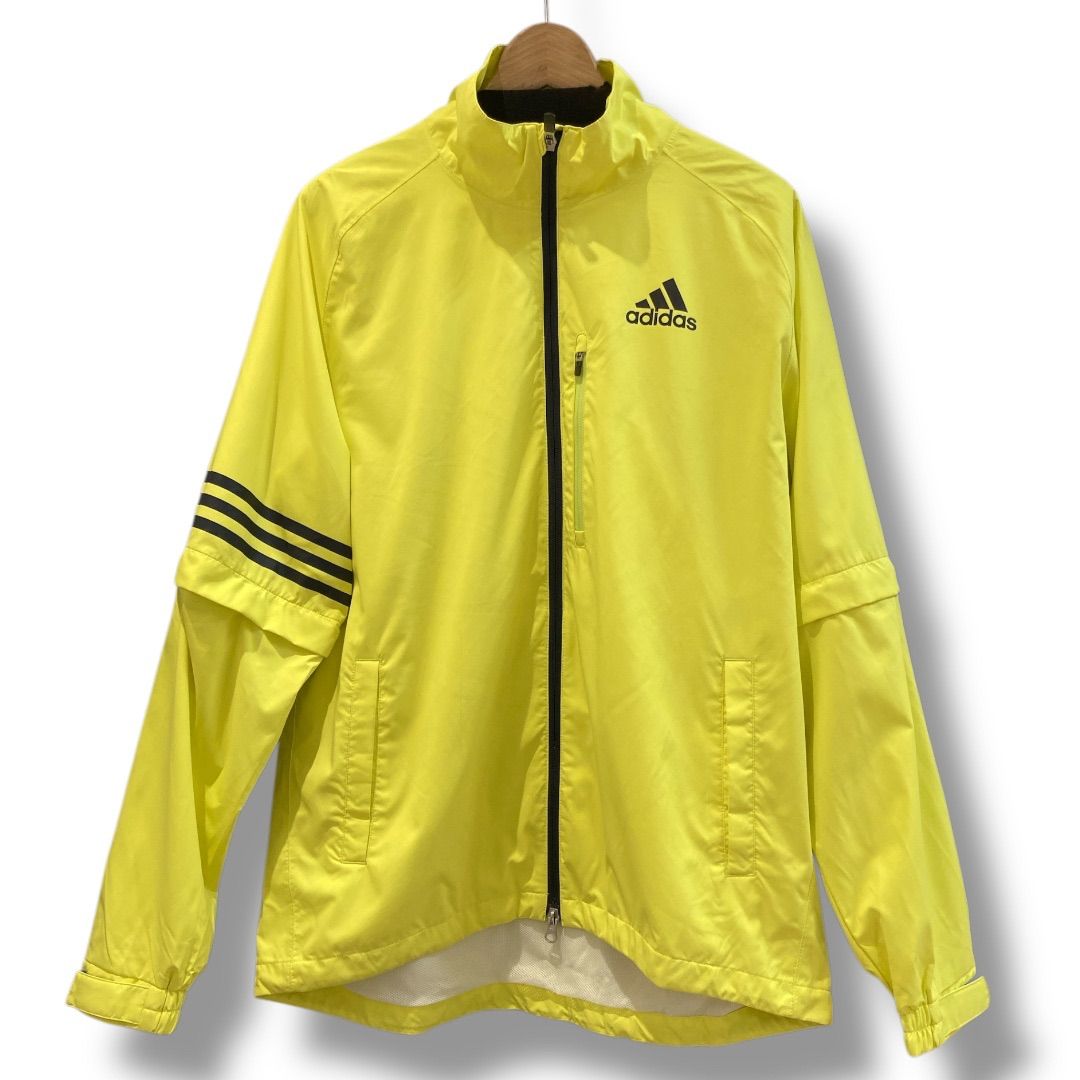 adidas golf アディダス ゴルフ クライマプルーフ ウインドブレーカー 2WAY イエロー サイズO ゴルフウェア スポーツ 裏地メッシュ ネオンカラー メンズ ゴーゴー古着マルイ北千住店 草1038Y