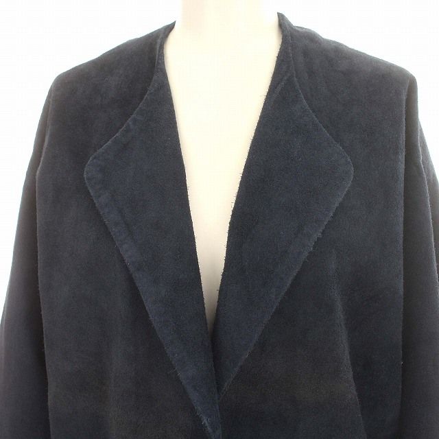 シシ sisii スウェード ノー ジャケット 牛革 ジャケット XS ネイビー 紺 G GULLKHAN_COM