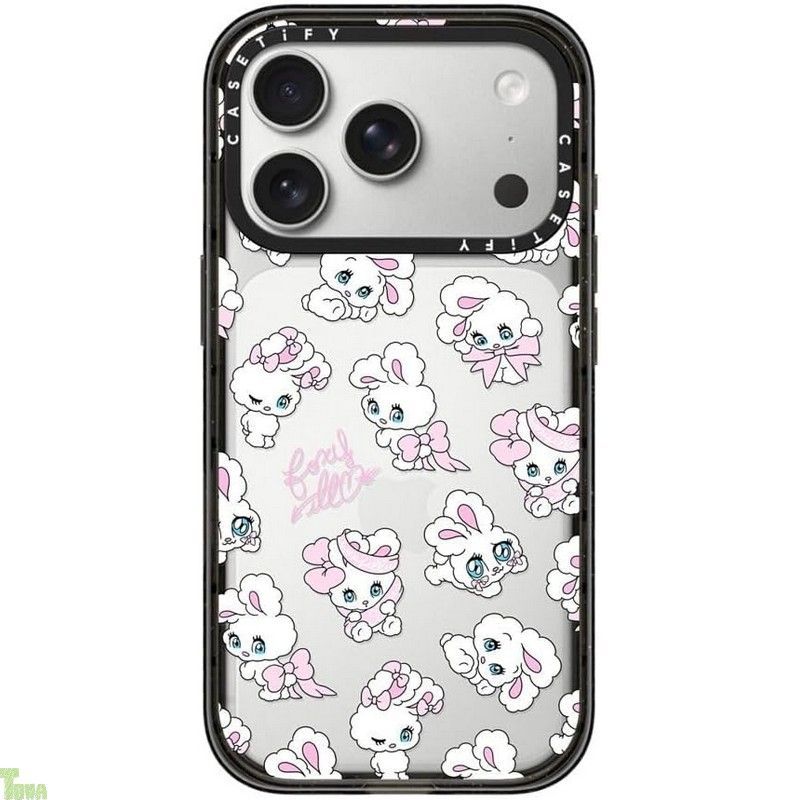 CASETiFY インパクト iPhone 17 Pro ケース 薄型 軽量|耐衝撃|米軍MIL規格 - Ribbon Bunnies - ブラック a
