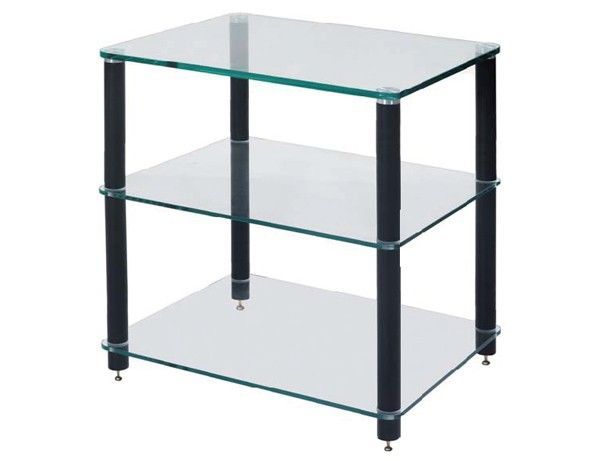 HXG03R-GB 幅605mm高さ584mm 天板5mm 5mmの合わせ防弾ガラスのオーディオラック 支柱ブラック HXGシリーズ Sound Magic サウンドマジック