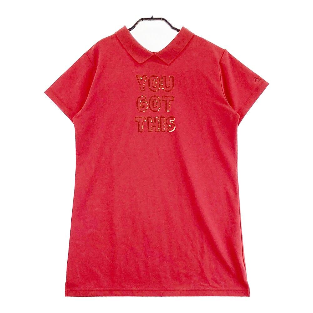 サイズ：L MUNSING WEAR マンシングウェア 2022年モデル 襟付 半袖Tシャツ チュニック レッド系 [240101282029] ゴルフウェア レディース ストスト