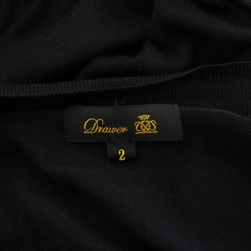  ドゥロワー Drawer 16 Gコットンミラノポケットカーディガン ニット 長袖 Vネック 薄手 ワン 2 黒 ブラック 6515-105-0385 BB カーディガン ボレロ アンサンブル トップス