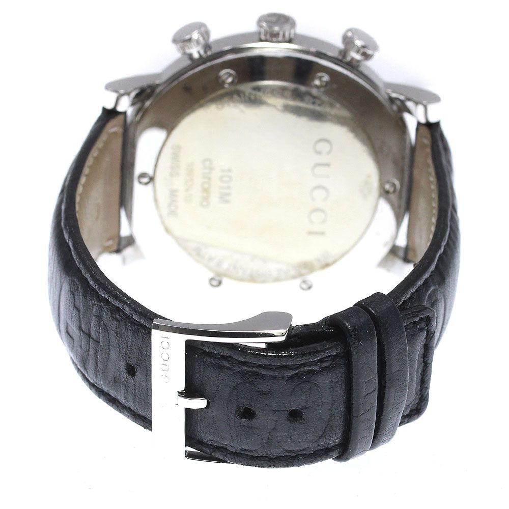 GUCCI】グッチ 101M クロノグラフ 9Pダイヤ YA101322 クォーツ メンズ 